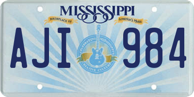 MS license plate AJI984
