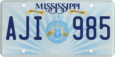 MS license plate AJI985