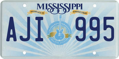 MS license plate AJI995