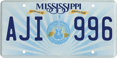 MS license plate AJI996