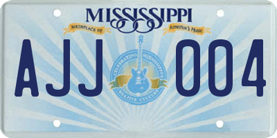MS license plate AJJ004