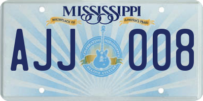 MS license plate AJJ008