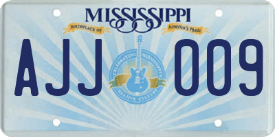 MS license plate AJJ009