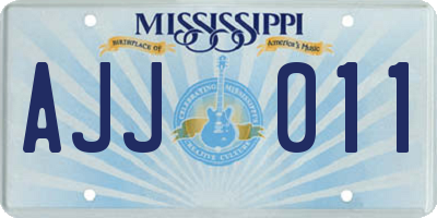 MS license plate AJJ011