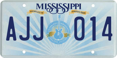 MS license plate AJJ014