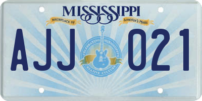 MS license plate AJJ021