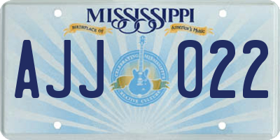 MS license plate AJJ022
