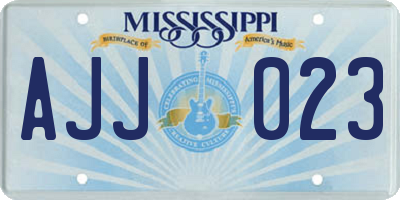 MS license plate AJJ023