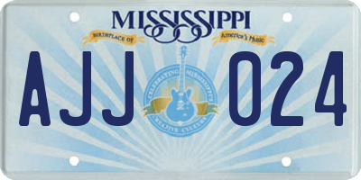 MS license plate AJJ024