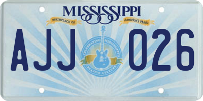MS license plate AJJ026