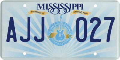 MS license plate AJJ027
