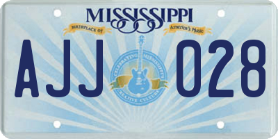 MS license plate AJJ028