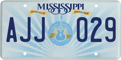 MS license plate AJJ029
