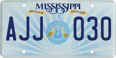 MS license plate AJJ030