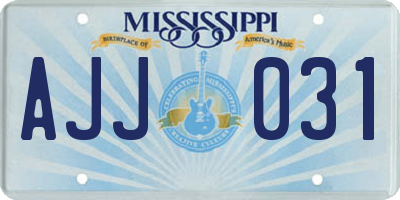 MS license plate AJJ031