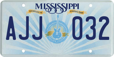 MS license plate AJJ032