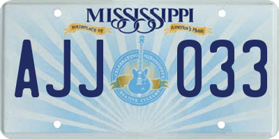 MS license plate AJJ033
