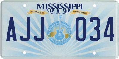 MS license plate AJJ034