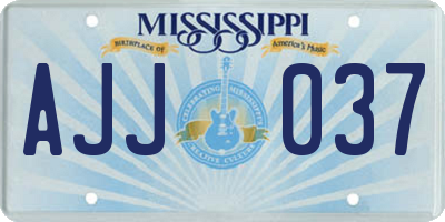 MS license plate AJJ037