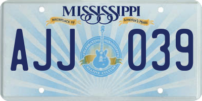 MS license plate AJJ039