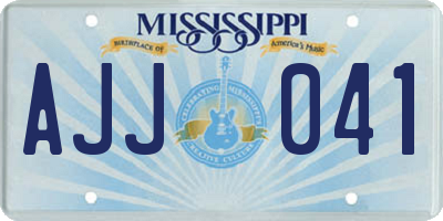 MS license plate AJJ041