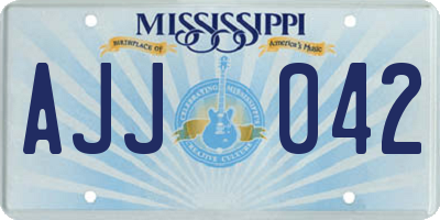 MS license plate AJJ042