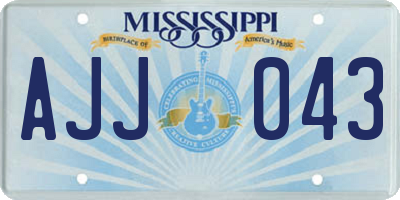 MS license plate AJJ043