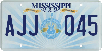 MS license plate AJJ045