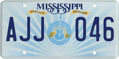 MS license plate AJJ046