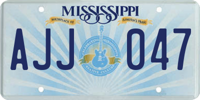 MS license plate AJJ047