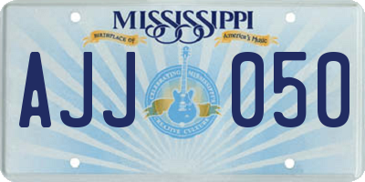 MS license plate AJJ050