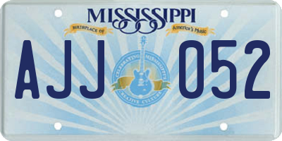MS license plate AJJ052