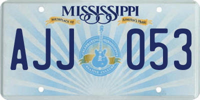 MS license plate AJJ053