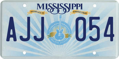 MS license plate AJJ054