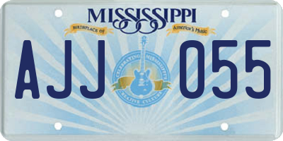 MS license plate AJJ055