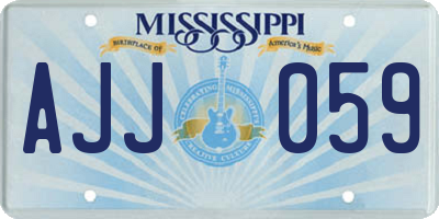 MS license plate AJJ059