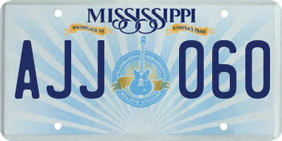 MS license plate AJJ060