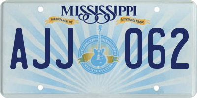 MS license plate AJJ062