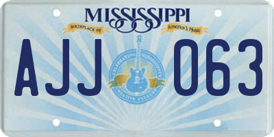 MS license plate AJJ063
