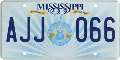 MS license plate AJJ066