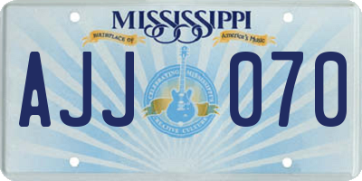 MS license plate AJJ070