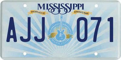 MS license plate AJJ071
