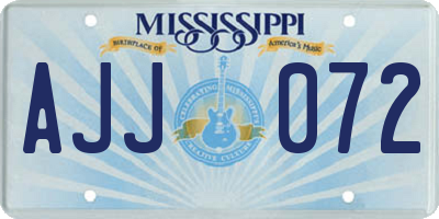 MS license plate AJJ072