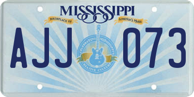 MS license plate AJJ073
