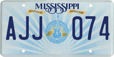 MS license plate AJJ074