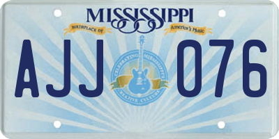 MS license plate AJJ076