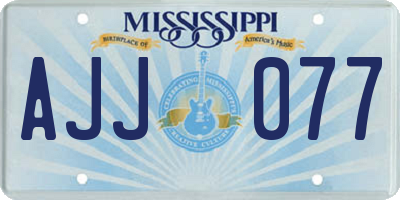 MS license plate AJJ077