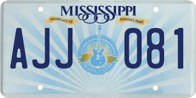 MS license plate AJJ081
