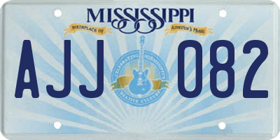 MS license plate AJJ082
