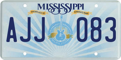 MS license plate AJJ083